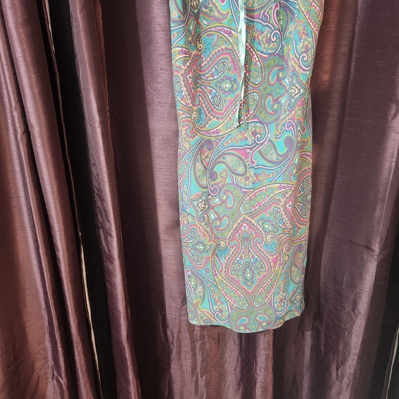 Pink Label Victoria's Secret Teal Paisley Chemise Slip Lingerie Dress Sm - Picture 8 of 15